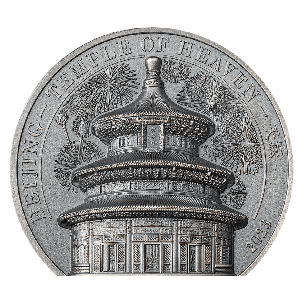 TEMPLE OF HEAVEN Beijing 2 Oz Silver Coin $10 Cook Islands 2023 - PARTHAVA COIN