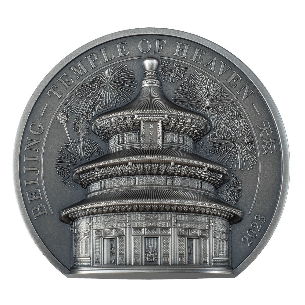 TEMPLE OF HEAVEN Beijing 5 Oz Silver Coin $25 Cook Islands 2023 - PARTHAVA COIN