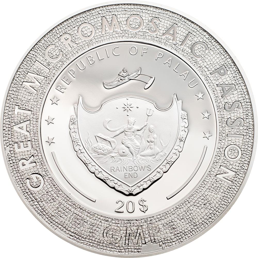 YOUNG GIRL IN GREEN Tamara de Lempicka Great Micromosaic Passion 3 Oz Silver Coin $20 Palau 2021 - PARTHAVA COIN