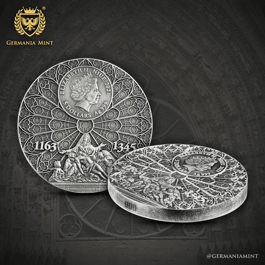NOTRE DAME DE PARIS 2 Oz Silver Coin 5$ Niue 2021 - PARTHAVA COIN