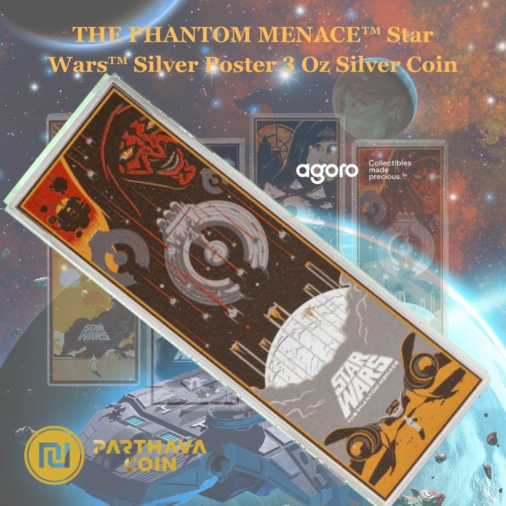 The Phantom Menace™ Star Wars™ Poster 3 Oz Silver Coin