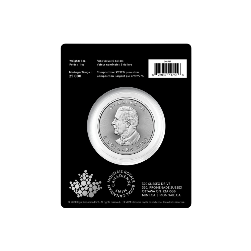 1-oz. 99.99% Pure Silver Coin Treasured Silver Maple Leaf: Congratulations! Privy Mark (Premium Bullion)