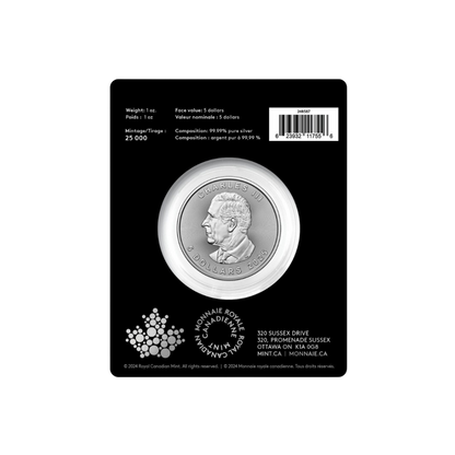 1-oz. 99.99% Pure Silver Coin Treasured Silver Maple Leaf: Congratulations! Privy Mark (Premium Bullion)