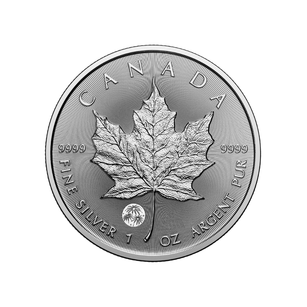 1-oz. 99.99% Pure Silver Coin Treasured Silver Maple Leaf: Congratulations! Privy Mark (Premium Bullion)