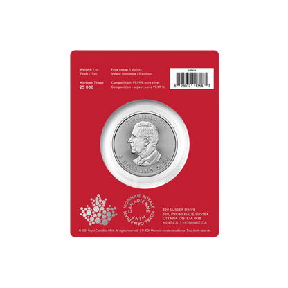 1-oz. 99.99% Pure Silver Coin – Treasured Silver Maple Leaf: Year of the Snake Privy Mark (Premium Bullion)