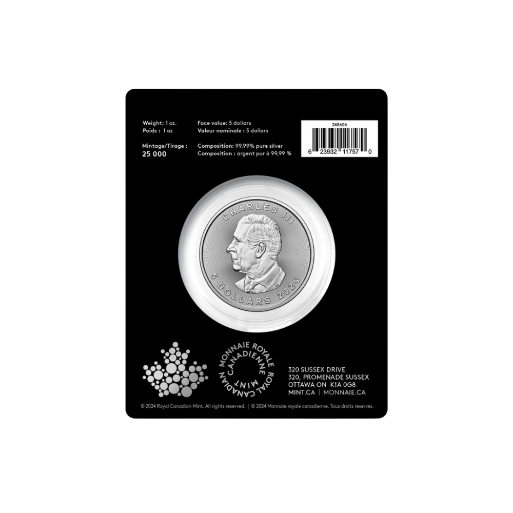 1-oz. 99.99% Pure Silver Coin Treasured Silver Maple Leaf: Polar Bears Privy Mark (Premium Bullion)