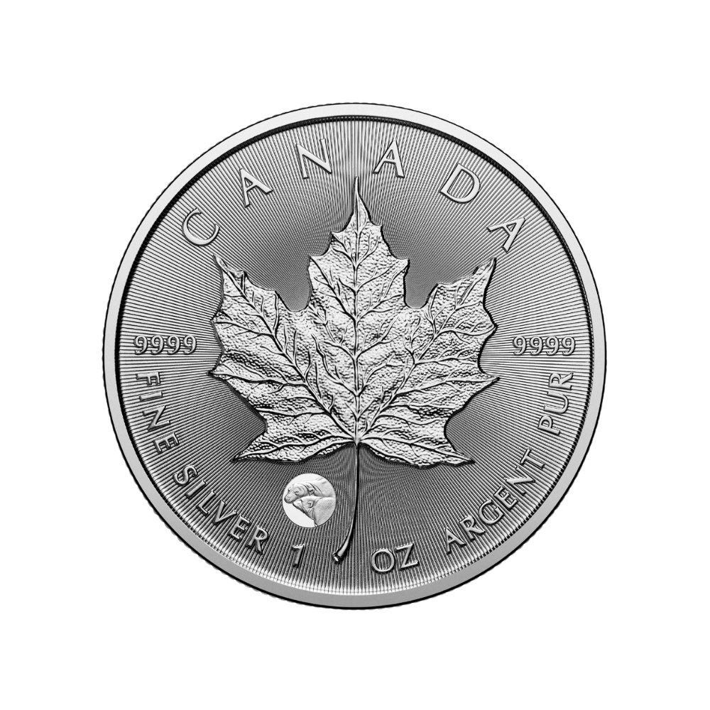 1-oz. 99.99% Pure Silver Coin Treasured Silver Maple Leaf: Polar Bears Privy Mark (Premium Bullion)