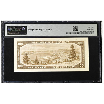 $100 1954 Modified Series BC-43c Lawson-Bouey Prefix C/J PMG AU-53 EPQ obverse