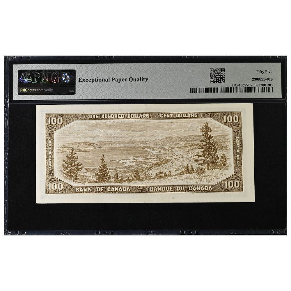 $100 1954 Modified Series BC-43c Lawson-Bouey Prefix C/J PMG AU-55 EPQ obverse