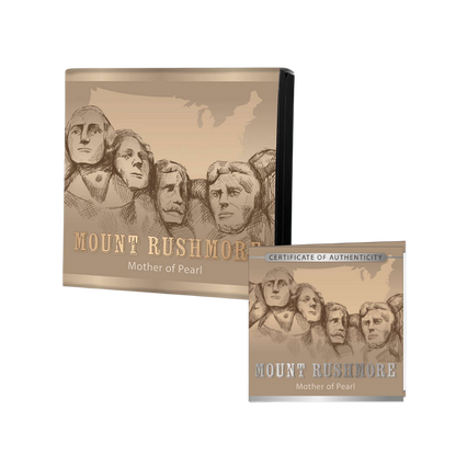 100 YEARS MOUNT RUSHMORE Mother of Pearl 5 Oz Silver Coin $25 Solomon Island 2025