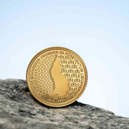 100 YEARS SWISS FRANC IN LIECHTENSTEIN 0.5 g Gold Coin 10 Francs Liechtenstein 2024 - PARTHAVA COIN