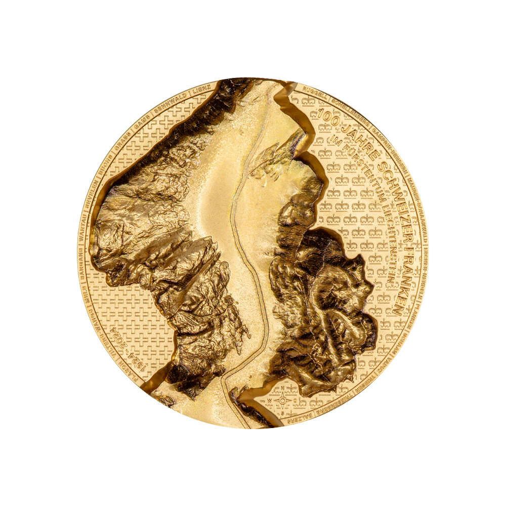100 YEARS SWISS FRANC IN LIECHTENSTEIN 1 Oz Gold Coin 100 Francs Liechtenstein 2024