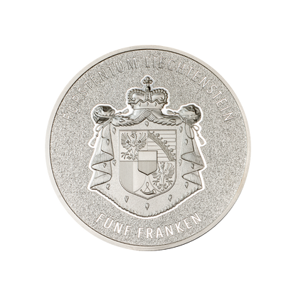 100 YEARS SWISS FRANC IN LIECHTENSTEIN 1 Oz Silver Coin 5 Francs Liechtenstein 2024