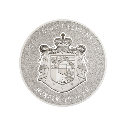 100 YEARS SWISS FRANC IN LIECHTENSTEIN 1 kg kilo Silver Coin 100 Francs Liechtenstein 2024