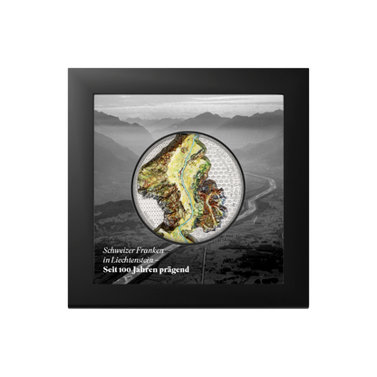 100 YEARS SWISS FRANC IN LIECHTENSTEIN 5 Oz Silver Coin 25 Francs Liechtenstein 2024