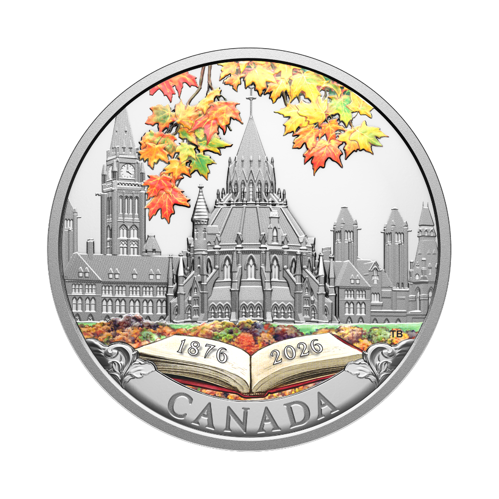 150th Anniversary of the Library of Parliament 1 Oz Fine Silver Coin Canada 2026 Royal Canadian Mint