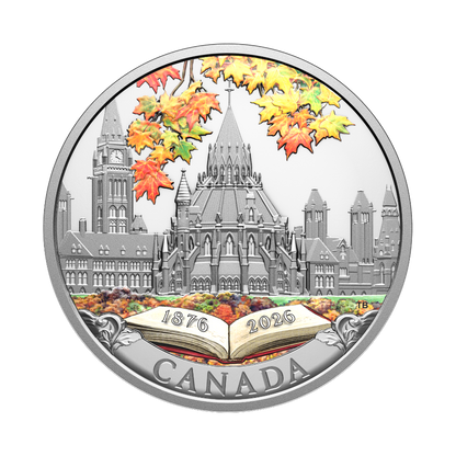 150th Anniversary of the Library of Parliament 1 Oz Fine Silver Coin Canada 2026 Royal Canadian Mint