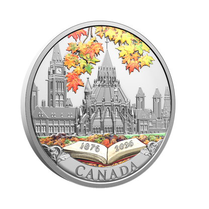 150th Anniversary of the Library of Parliament 1 Oz Fine Silver Coin Canada 2026 Royal Canadian Mint