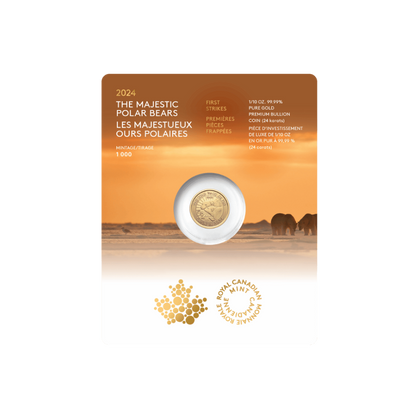 1/10 oz. 99.99% Pure Gold Coin: First Strikes – The Majestic Polar Bears (Premium Bullion)