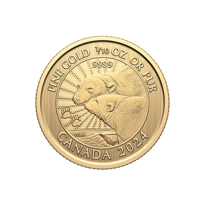 1/10 oz. 99.99% Pure Gold Coin: First Strikes – The Majestic Polar Bears (Premium Bullion)