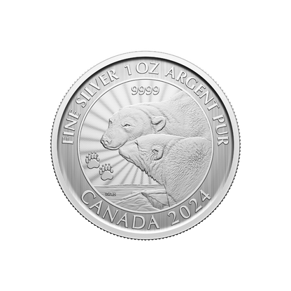 1 oz. 99.99% Pure Silver Coin: First Strikes – The Majestic Polar Bears (Premium Bullion)