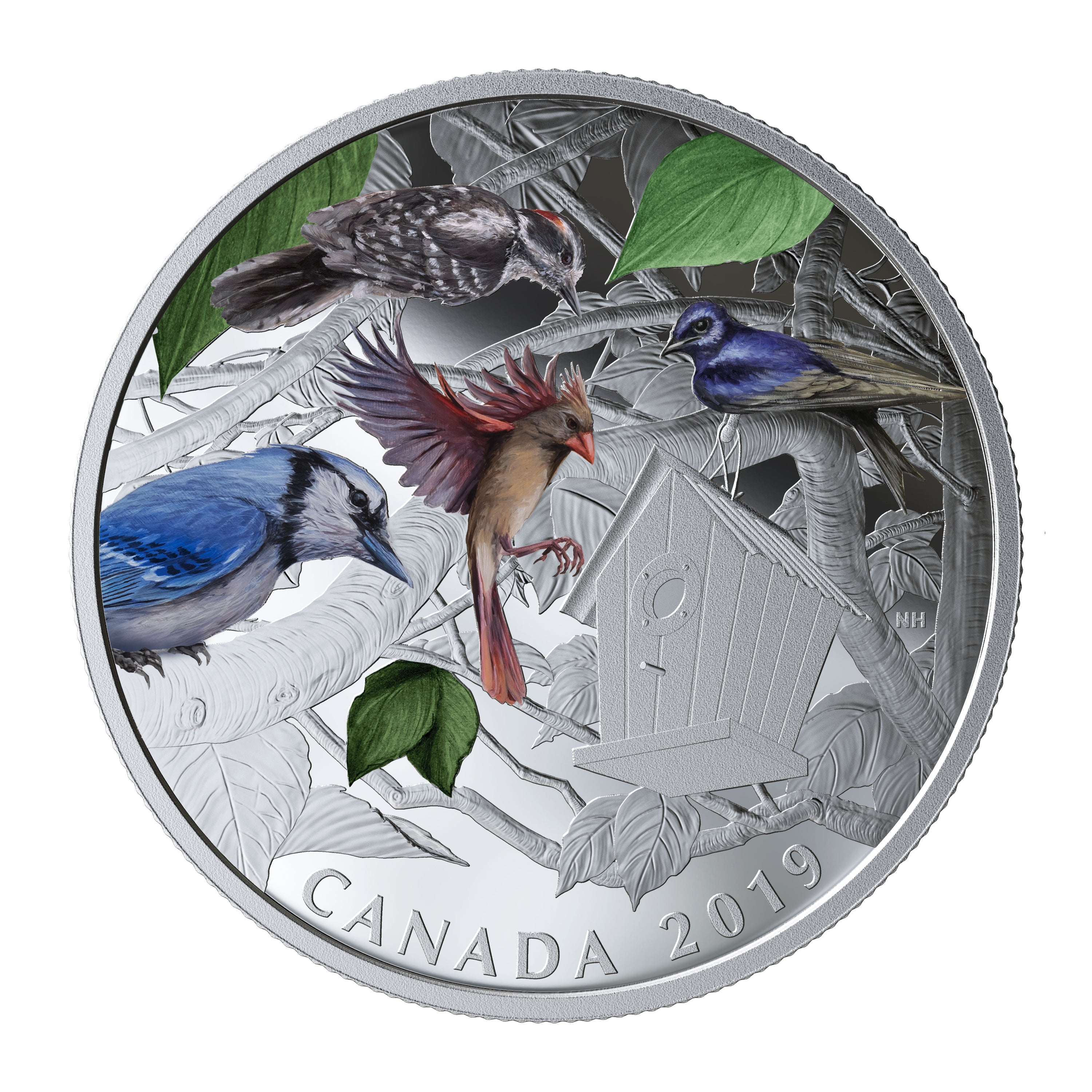 BIRDS IN THE BACKYARD 2 Oz Silver Coin $30 Canada 2019