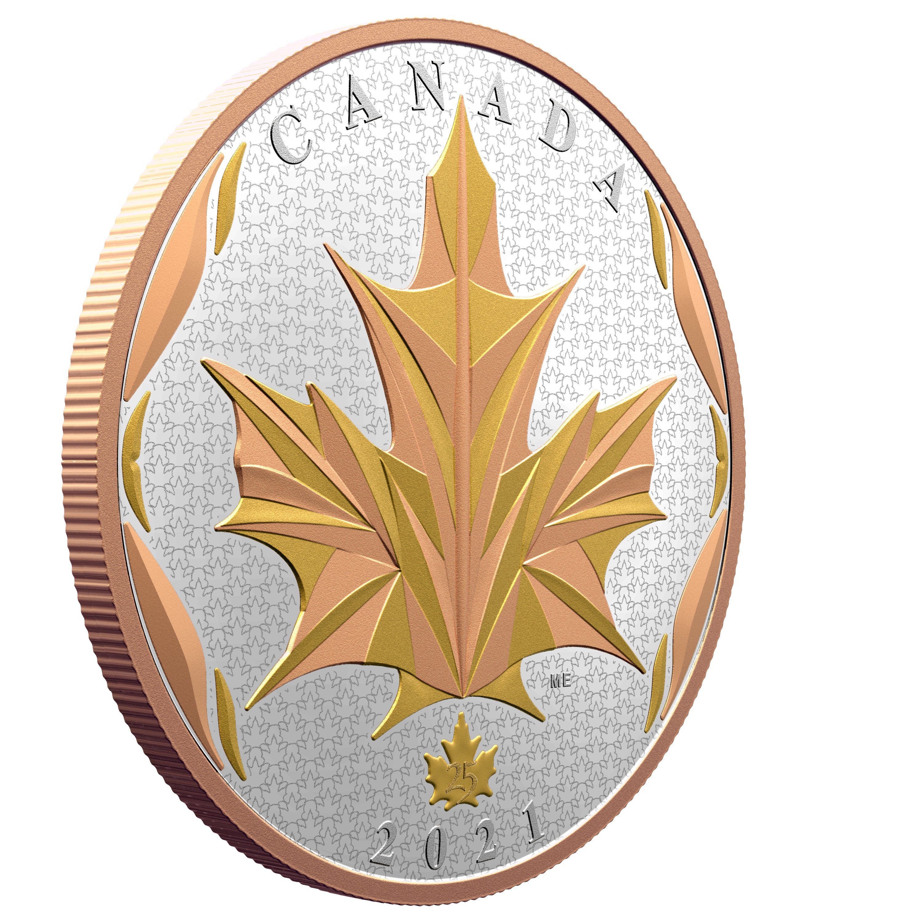 MAPLE LEAVES IN MOTION 5 Oz Silver Coin $50 Canada 2021