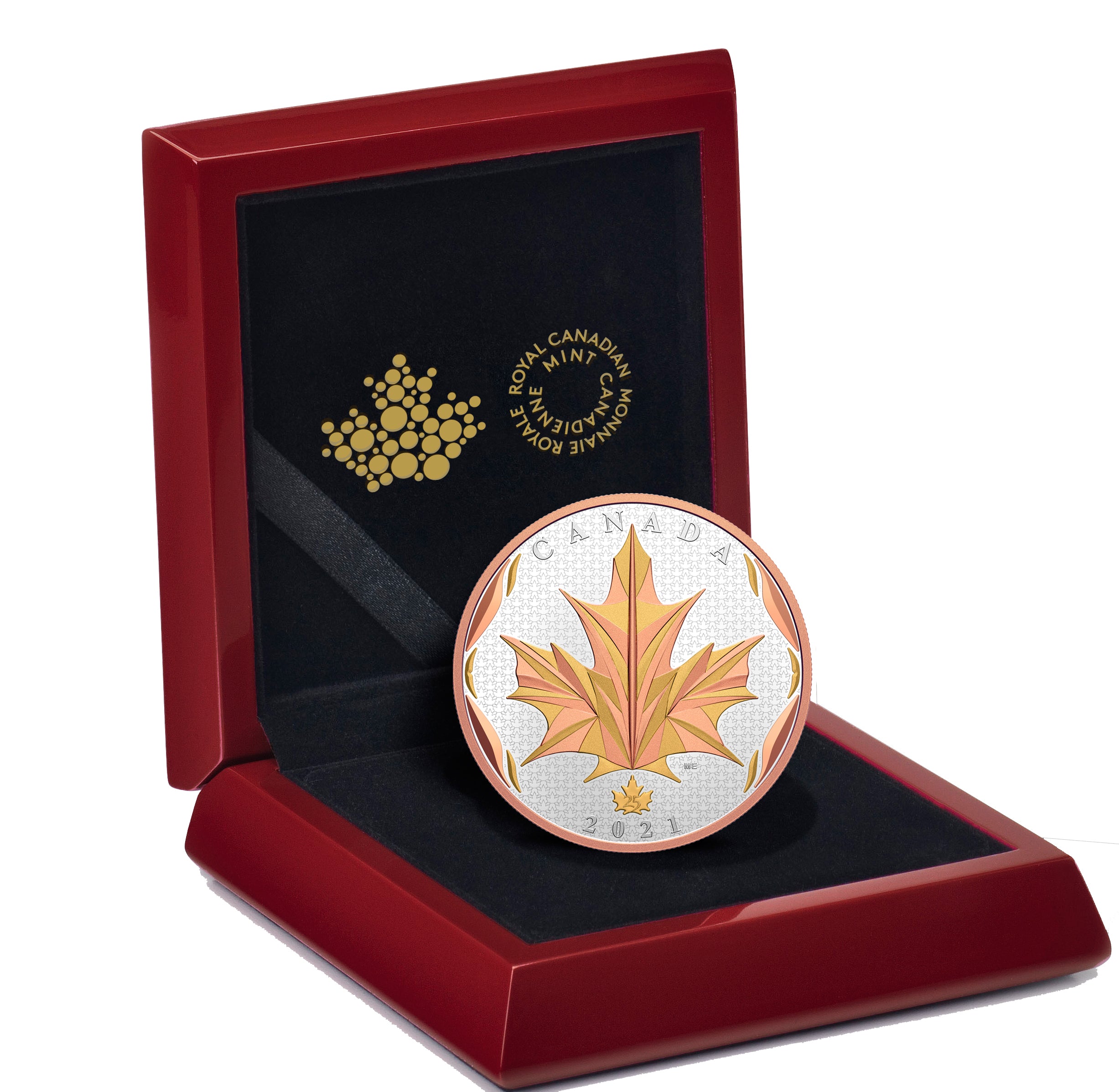 MAPLE LEAVES IN MOTION 5 Oz Silver Coin $50 Canada 2021