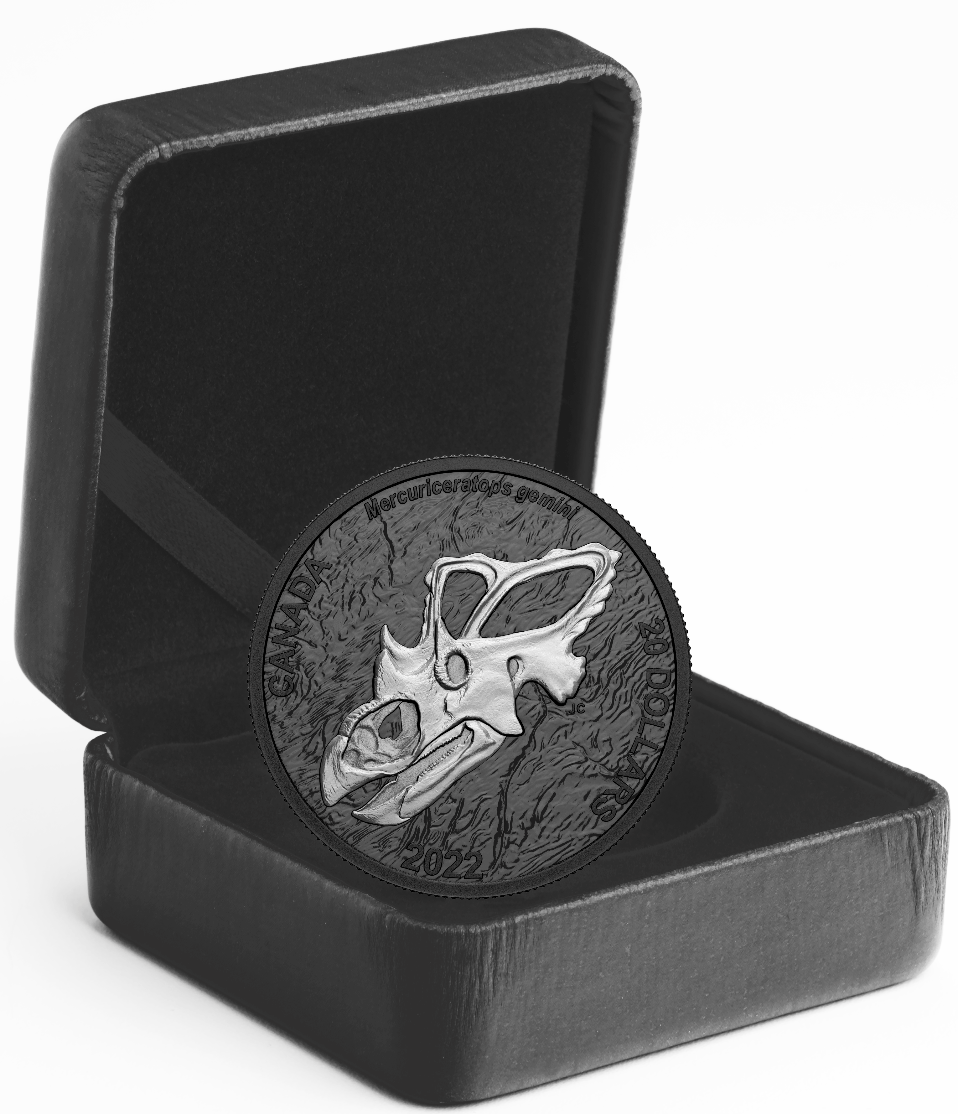 MERCURY'S HORNED FACE Discovering Dinosaurs 1 Oz Silver Coin $20 Canada 2022