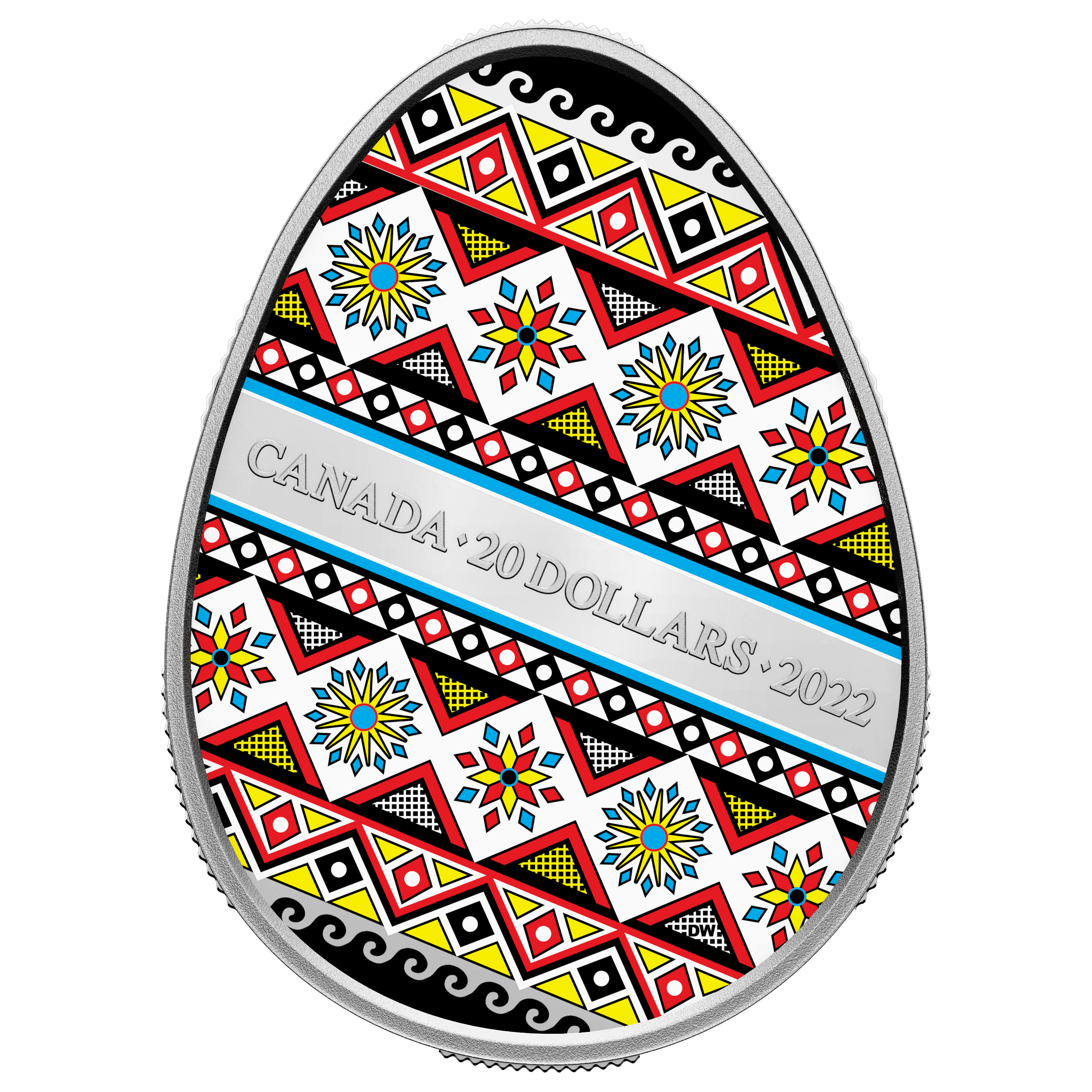PYSANKA Egg Shape 1 Oz Silver Coin $20 Canada 2022