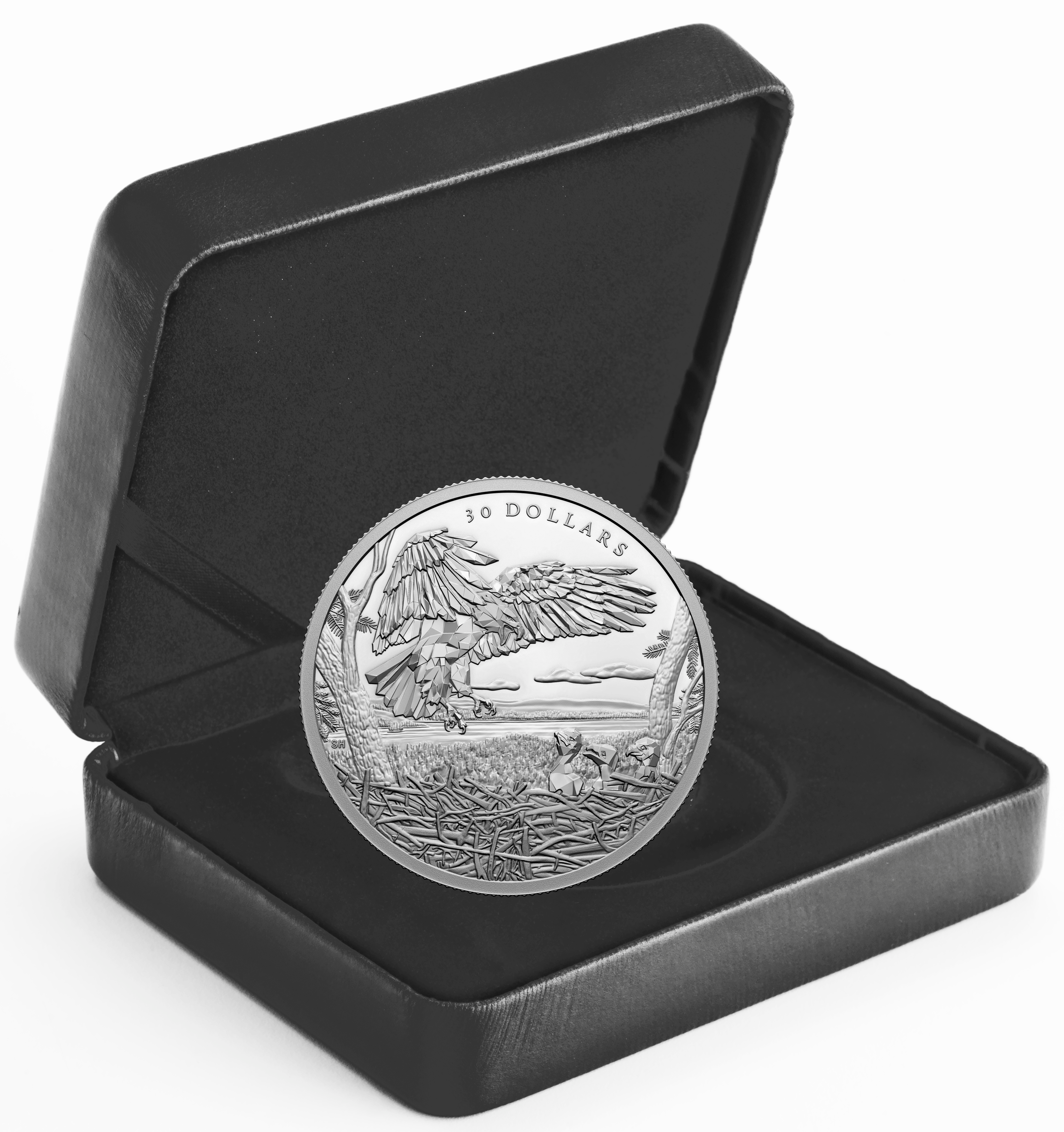 BALD EAGLES Multifaceted Animals 2 Oz Silver Coin $30 Canada 2022