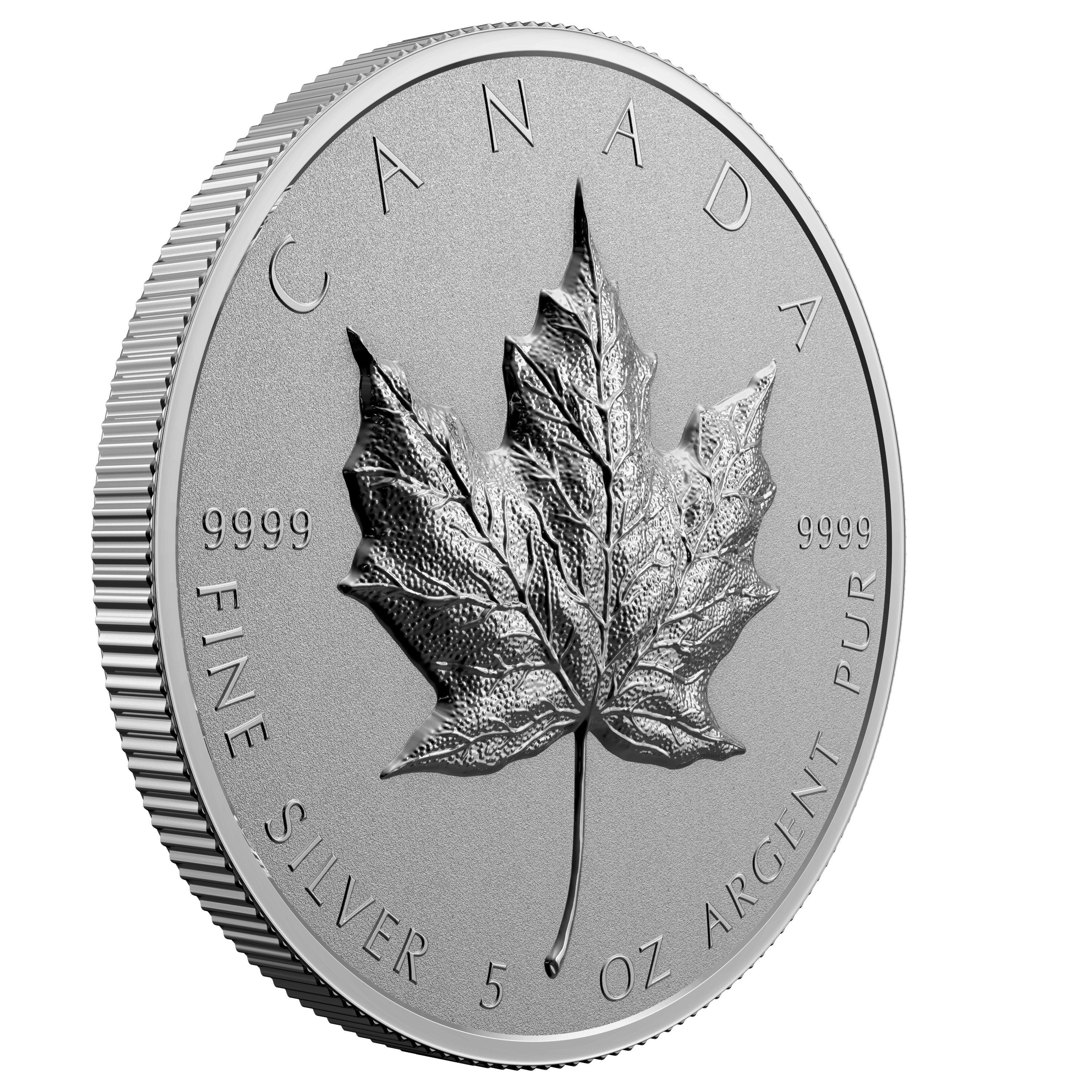 MAPLE LEAF Ultra High Relief 5 Oz Silver Coin $50 Canada 2022