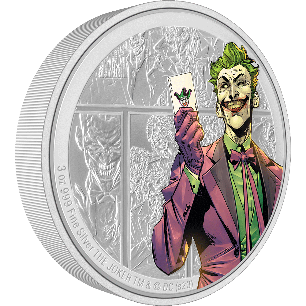 DC Villains THE JOKER™ 3 Oz Silver Coin - Parthava Coin