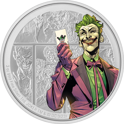 DC Villains THE JOKER™ 3 Oz Silver Coin - Parthava Coin