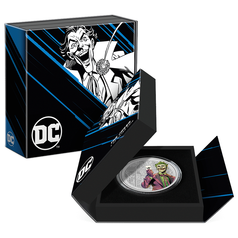 DC Villains THE JOKER™ 3 Oz Silver Coin - Parthava Coin