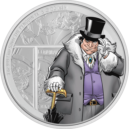 DC Villains THE PENGUIN™ 3 Oz Silver Coin - PARTHAVA COIN