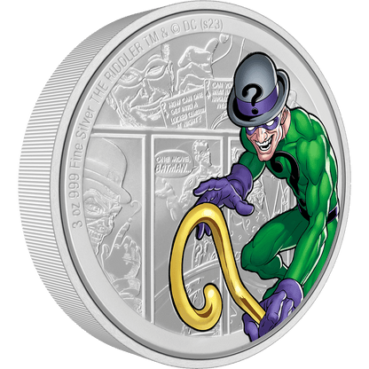 DC Villains THE RIDDLER™ 3 Oz Silver Coin