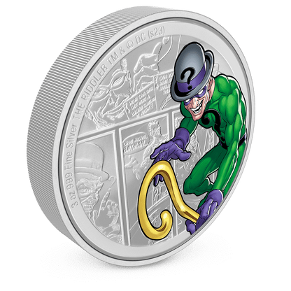 DC Villains THE RIDDLER™ 3 Oz Silver Coin