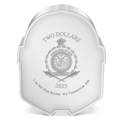 DIN DJARIN HELMET Mandalorian 1 Oz Silver Coin $2 Niue 2023 - PARTHAVA COIN