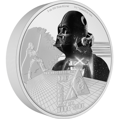 DARTH VADER Star Wars 3 Oz Silver Coin $10 Niue 2023
