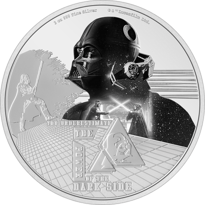 DARTH VADER Star Wars 3 Oz Silver Coin $10 Niue 2023