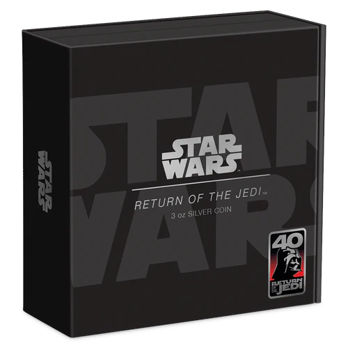 STAR WARS Return of the Jedi 40th Anniversary 3 Oz Silver Coin $10 Niue 2023