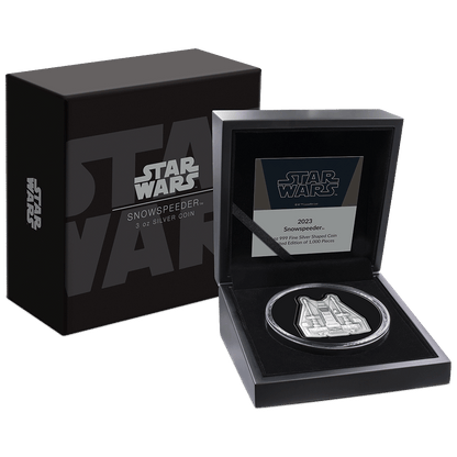 SNOWSPEEDER Mandalorian Vehicles 3 Oz Silver Coin $10 Niue 2023 - PARTHAVA COIN