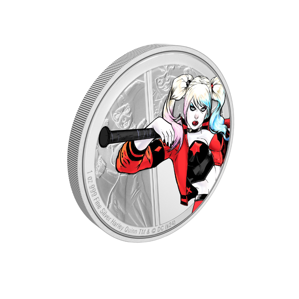 HARLEY QUINN DC Villains 1 Oz Silver Coin 2$ Niue 2024