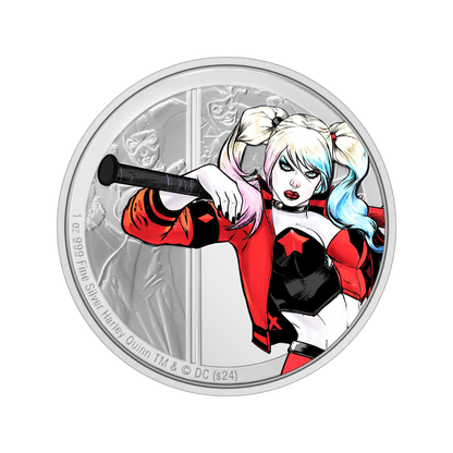 HARLEY QUINN DC Villains 1 Oz Silver Coin 2$ Niue 2024