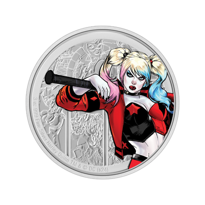 HARLEY QUINN DC Villains 3 Oz Silver Coin 10$ Niue 2024