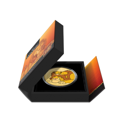 THE LION KING Disney 30th Anniversary Mufasa & Simba 1 Oz Silver Gilded Coin $2 Niue 2024