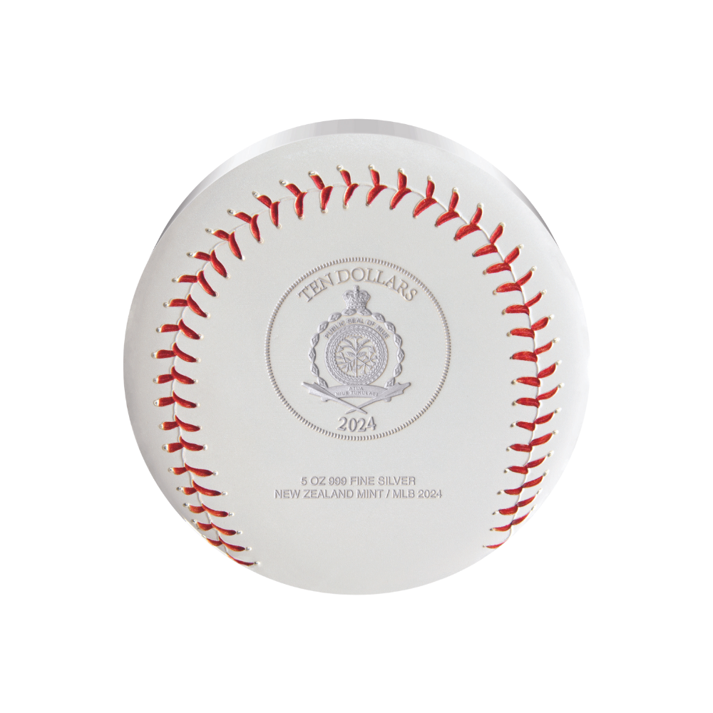 MLB LOGO Major League Baseball 5 Oz Silver Coin $10 Niue 2024