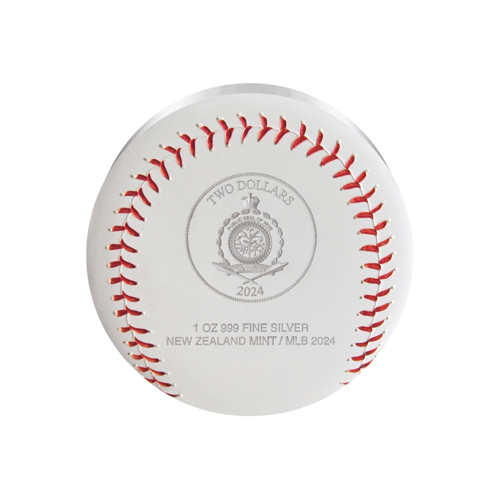 MLB LOGO Major League Baseball 1 Oz Silver Coin $2 Niue 2024