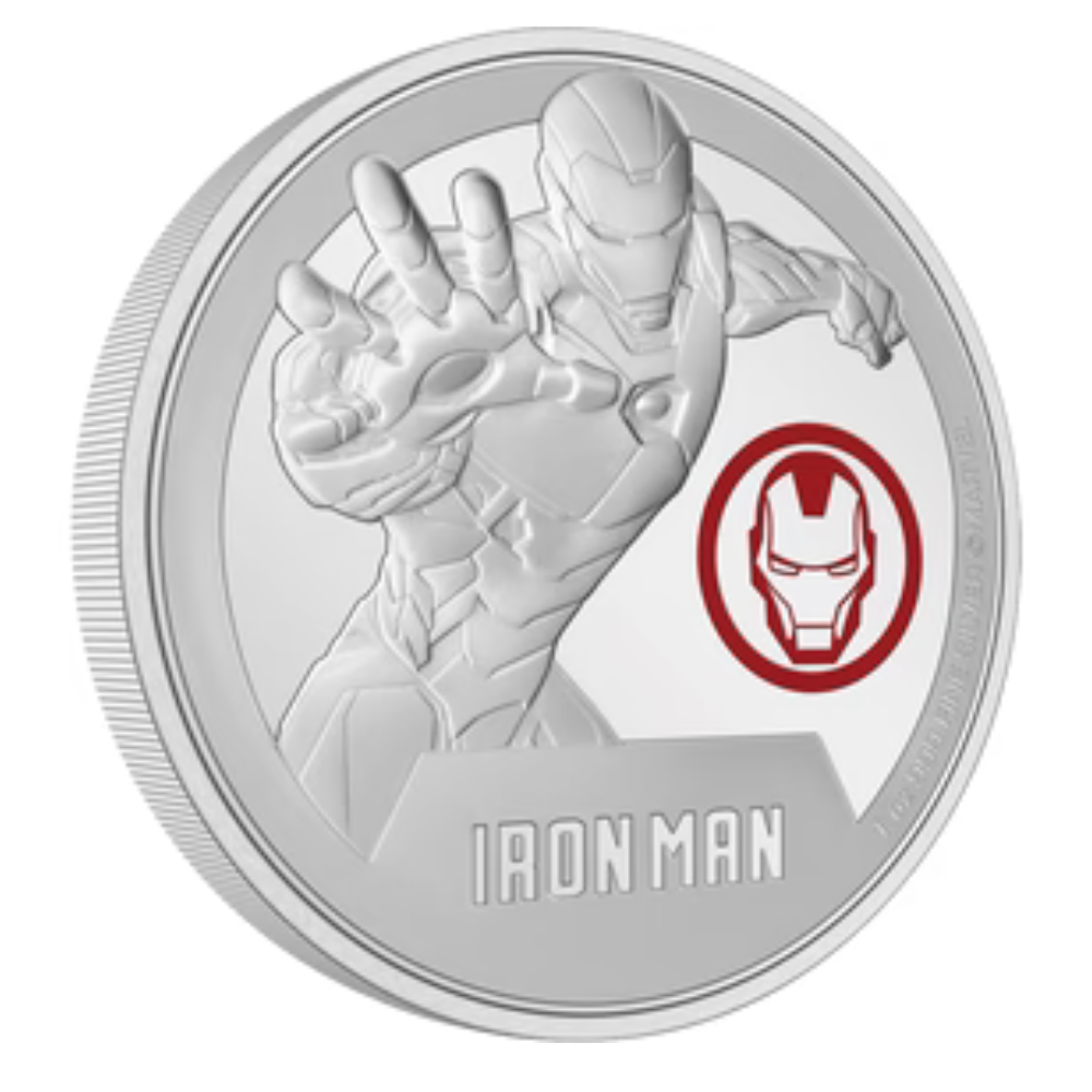 IRON MAN Marvel Classic Superheroes 1 Oz Silver Coin $2 Niue 2024